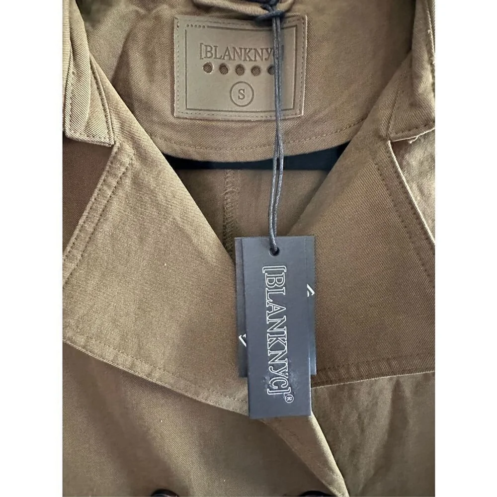Blank NYC Double-Breasted Trench Coat in Road Trip Size S